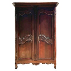 Antique Monumental Boho Hand Carved French Armoire