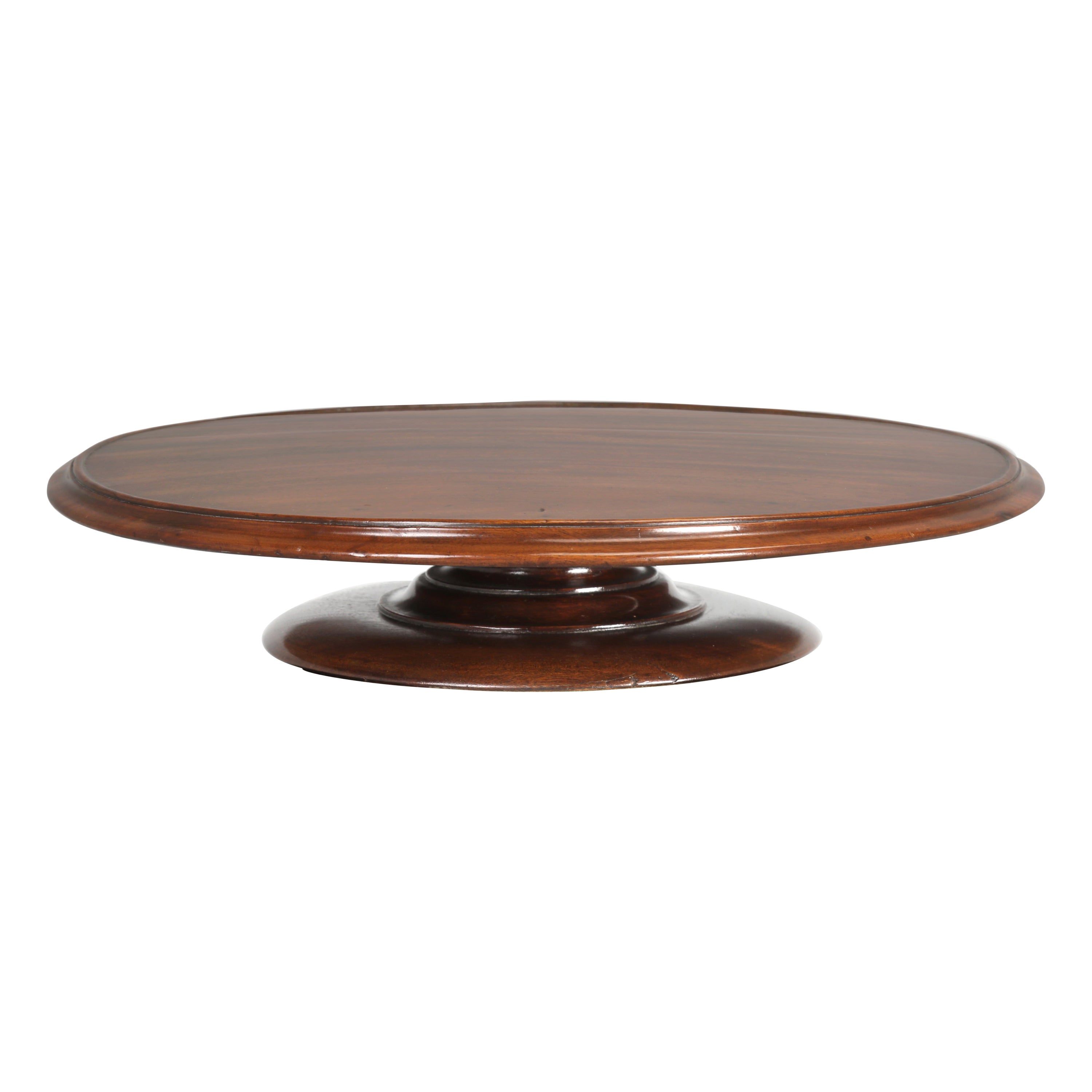 Antique English Lazy Susan Made of Solid Mahogany c1800's, Beautifully Restored For Sale