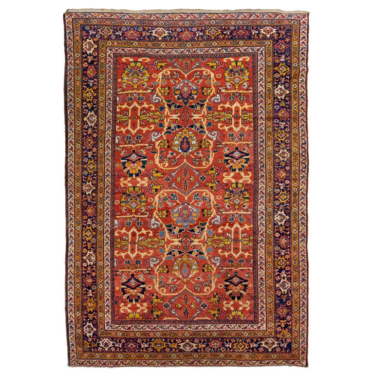 Modern Sultanabad Handmade Rust-Orange Persian Wool Rug For Sale at 1stDibs