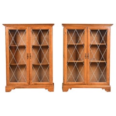 Vintage Ethan Allen American Colonial Birch Bookcases, Pair