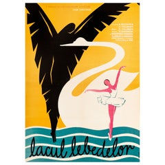 'Swan Lake' Original Vintage Movie Poster, Romanian, 1958
