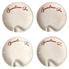 Glazed Ceramic Set of Four Bemelman's Bar Ashtrays New York C
