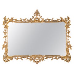 Antique Style La Barge Gold Gilt Mirror Chippendale Style Horizontal 007
