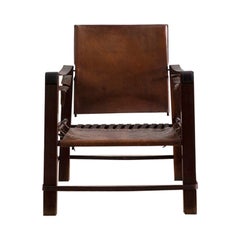 Leather Campaign Safari-style Armchair