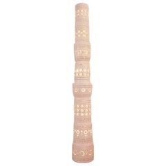 Iconic Georges Pelletier TOTEM Floor Lamp in White Enameled Ceramic
