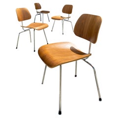Vintage Eames for Herman Miller Molded Plywood DCM Chairs, Set of 4