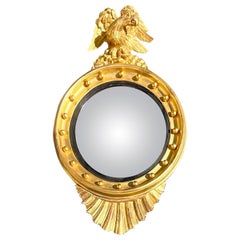 Antique Regency Gilt Federal Eagle Convex Mirror