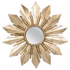 Mid-Century French Giltwood Sunburst Starburst Mirror