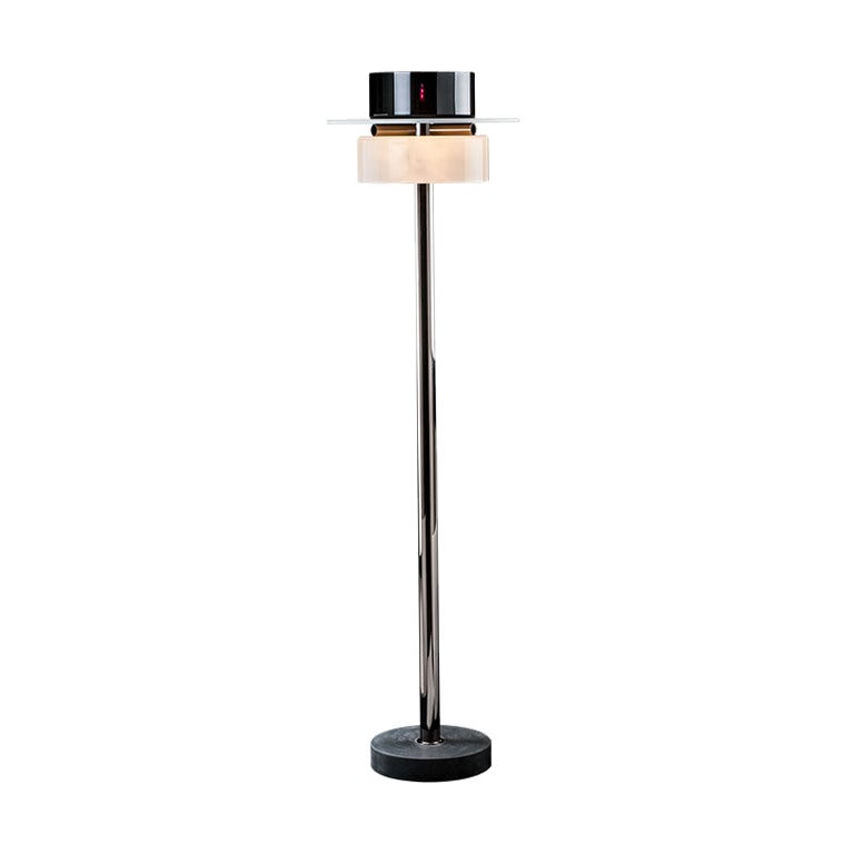 21st Century Ettore Sottsass Collection Ratrih Floor Lamp in Black/Milk-White For Sale