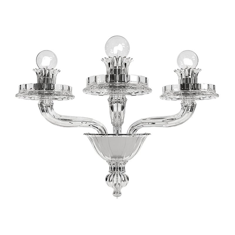 21st Century Porpora 3-Light Wall Sconce in Crystal by Venini For Sale