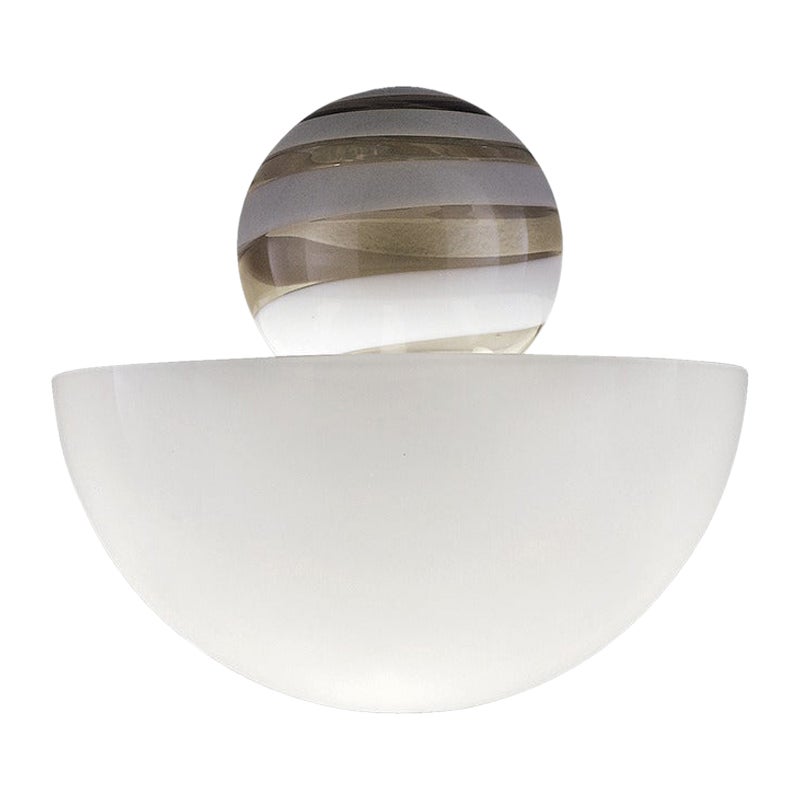 21st Century Abaco Wall Light in Grey/Milk-White For Sale