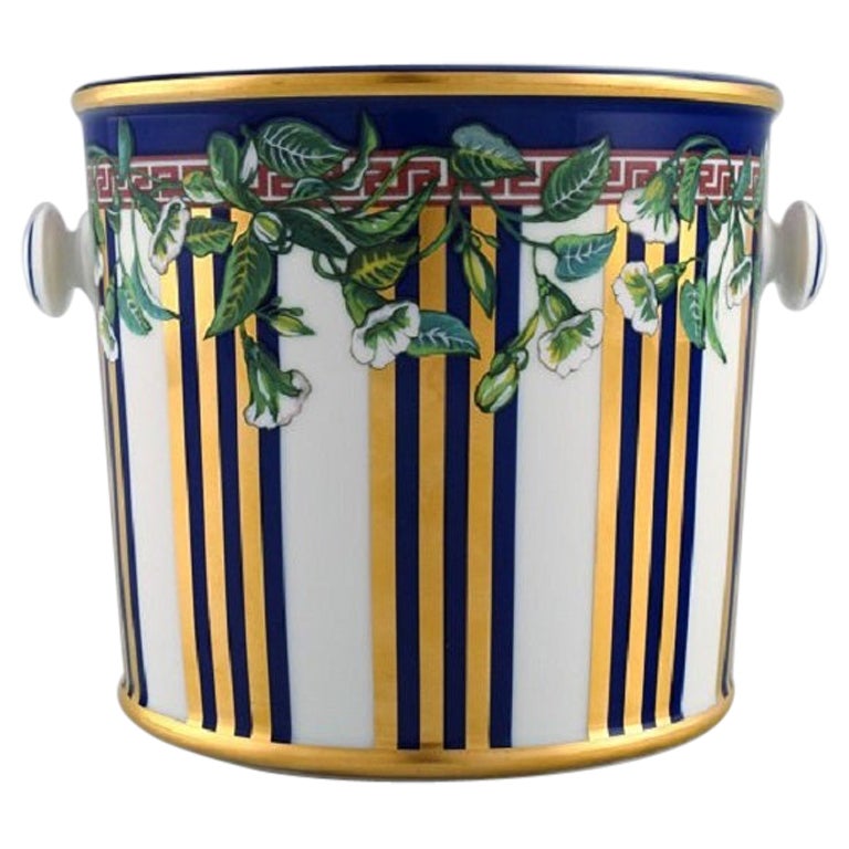 Gianni Versace for Rosenthal, Wild Flora Porcelain Wine Cooler with Flowers  For Sale at 1stDibs