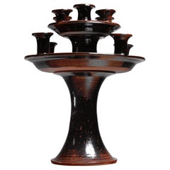 Helle Allpass Ceramic Candelabra, Denmark, 1960s
