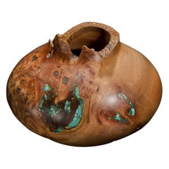 Earthly Treasures No 28, an Elm & Mixed Mineral Sculpture by Morrison Thomas