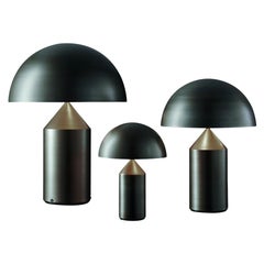 Ensemble de grandes et petites lampes de table Atollo en bronze conçues par Magistretti