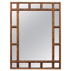 Vintage Rectangular-Shaped Mirror with Faux Bamboo Surround, Approx. 3' x 4' 