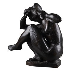 Michel Pigeon : "Le Miroir", Epreuve  originale en bronze patinée x/8 ex.