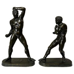  Large Pair of 19th Century Italian Bronzes of Creugas and Demoxenos 