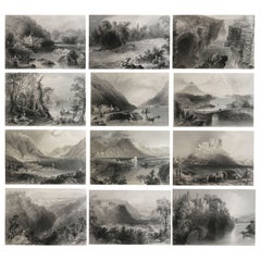 Set of 12 Original Antique Prints of Ireland, Dated 1840
