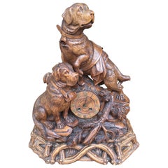 Late 19th Century Black Forest Dog Clock