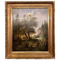 Antique Austrian Signed and Framed Oil on Canvas Landscape Painting, circa 1880