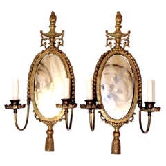 Pair of Large Mirrored Sconces