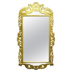 19th century wood carved and gilt mirror