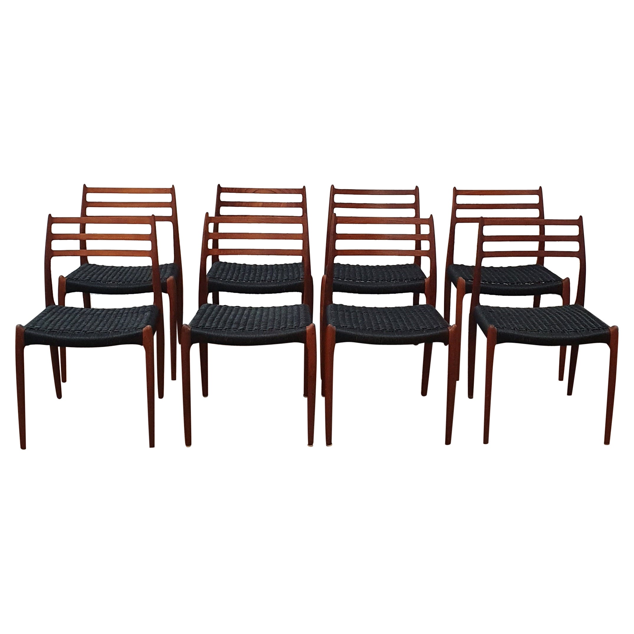 Vintage J.L. Moller 78s Chairs, Set of 8 For Sale