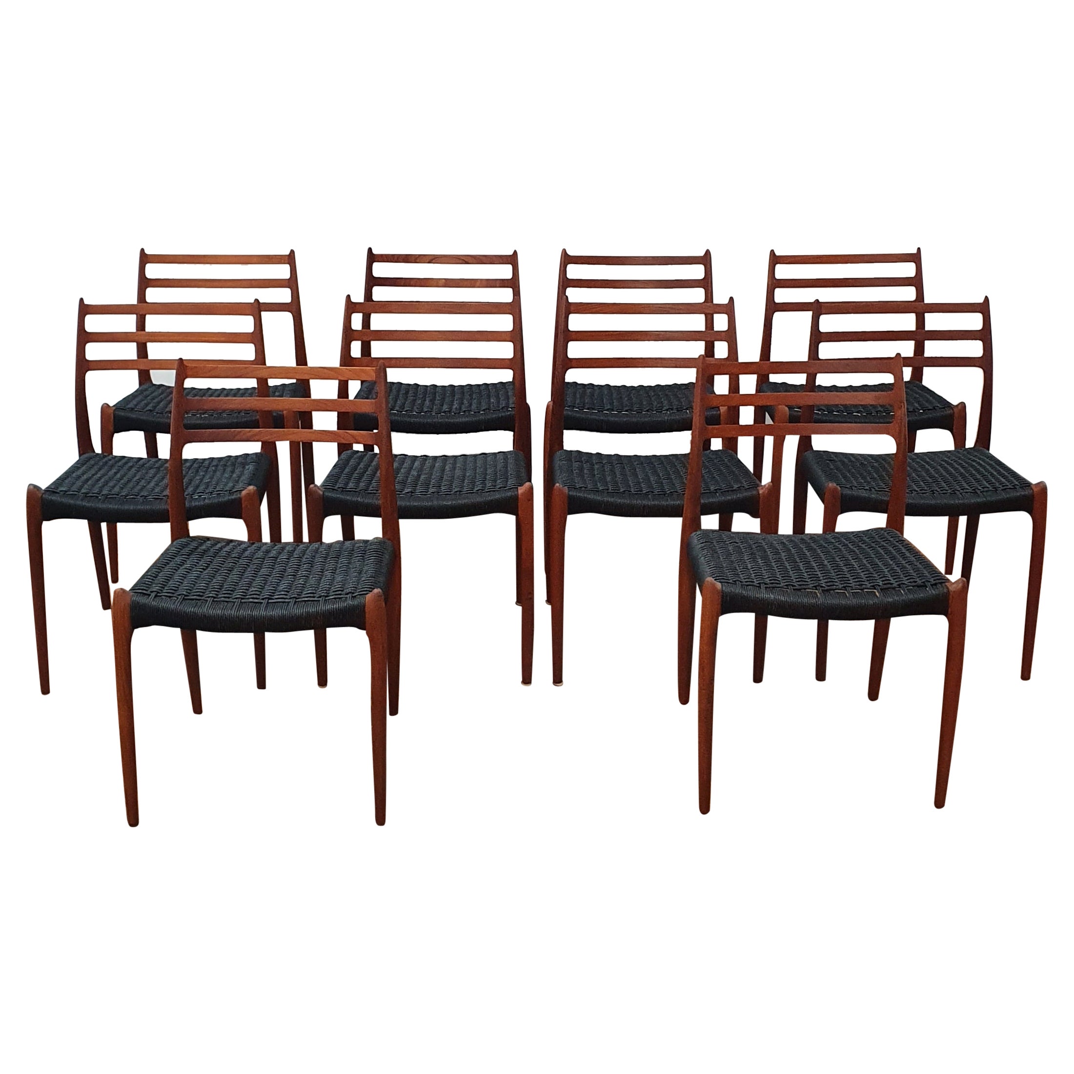 Vintage J.L. Moller 78s Chairs, Set of 10 For Sale