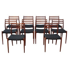 Retro J.L. Moller 78s Chairs, Set of 10