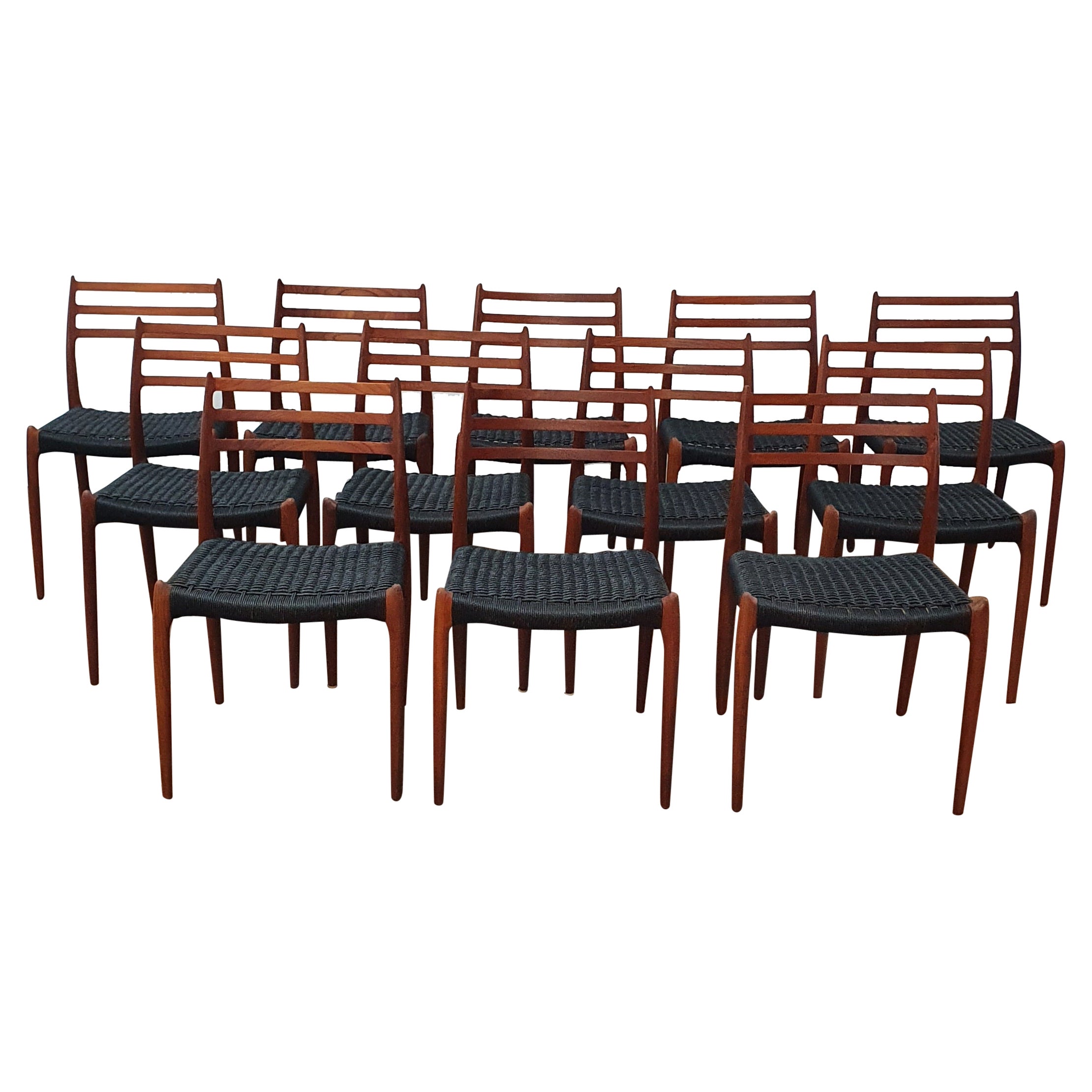 Vintage J.L. Moller 78s Chairs, Set of 12 For Sale