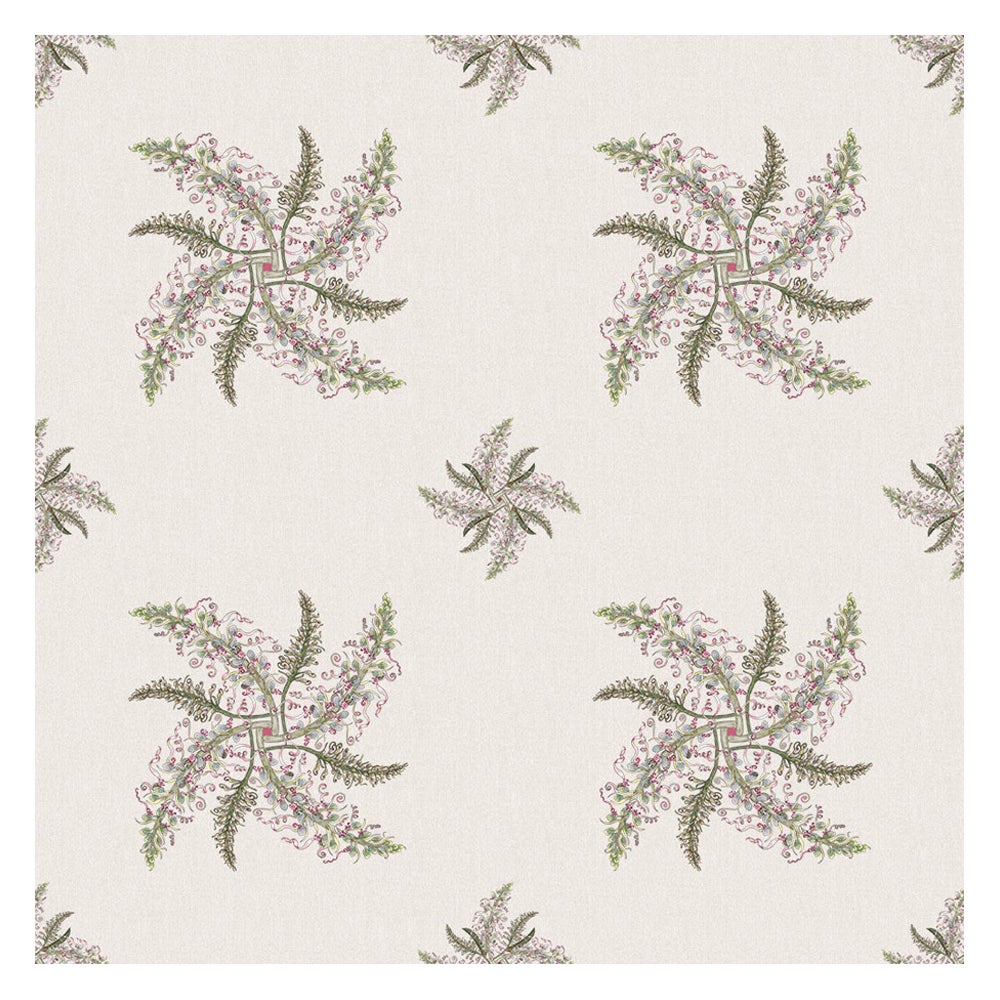Lizard Orchid Wallpaper Geometric Botanical in Natural For Sale