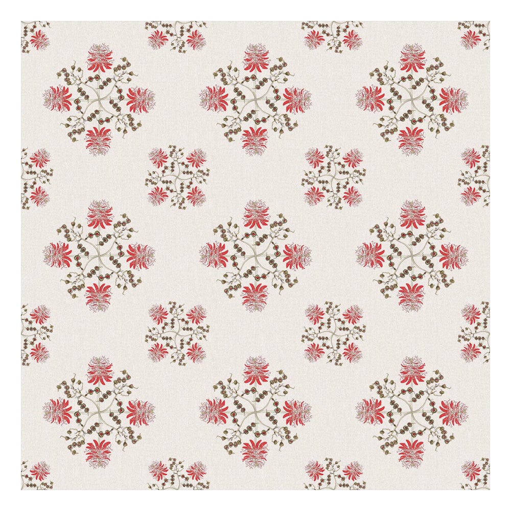 Lucky Bean Wallpaper Geometric Botanical in Natural For Sale
