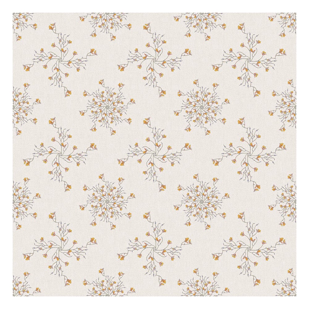 Gold Orchid Wallpaper Geometric Botanical in Natural For Sale
