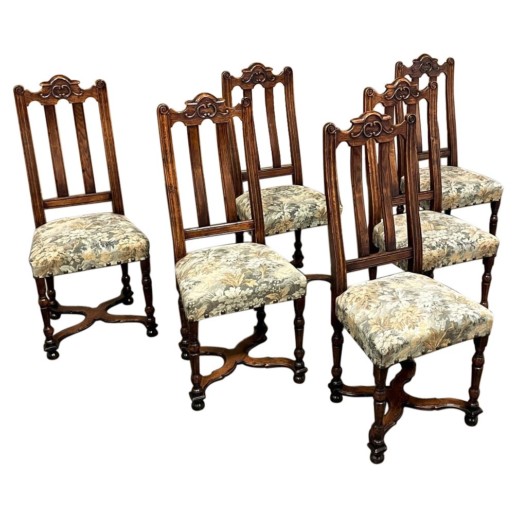 Set of 6 Antique Liegoise Louis XIV Dining Chairs For Sale