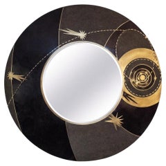 Contemporary Kifu Round Celestial Inlay Mirror