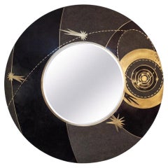 Contemporary Kifu Round Celestial Inlay Mirror