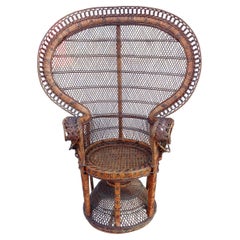 Vintage Wicker Rattan Emmanuelle Peacock Chair