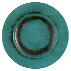 St. Erik, Upsala, Large Art Deco Bowl / Dish in Glazed Ceramics, 1930s