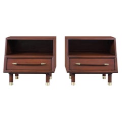 Midcentury Walnut Nightstands by John Keal for Brown Saltman