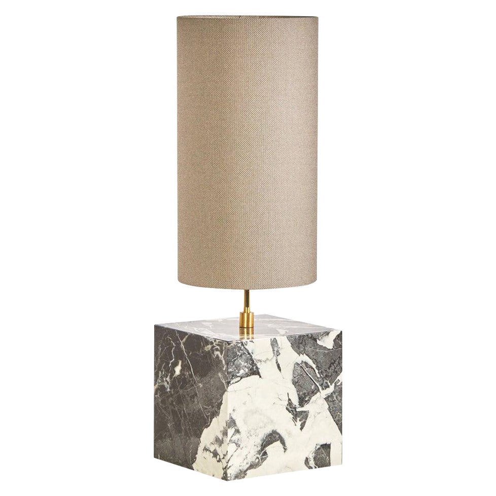 Marble and Recycled Fabric Coexist Table Lamp 'Small' by Slash Objects