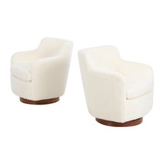 Pair of Milo Baughman Swivel Lounge Chairs