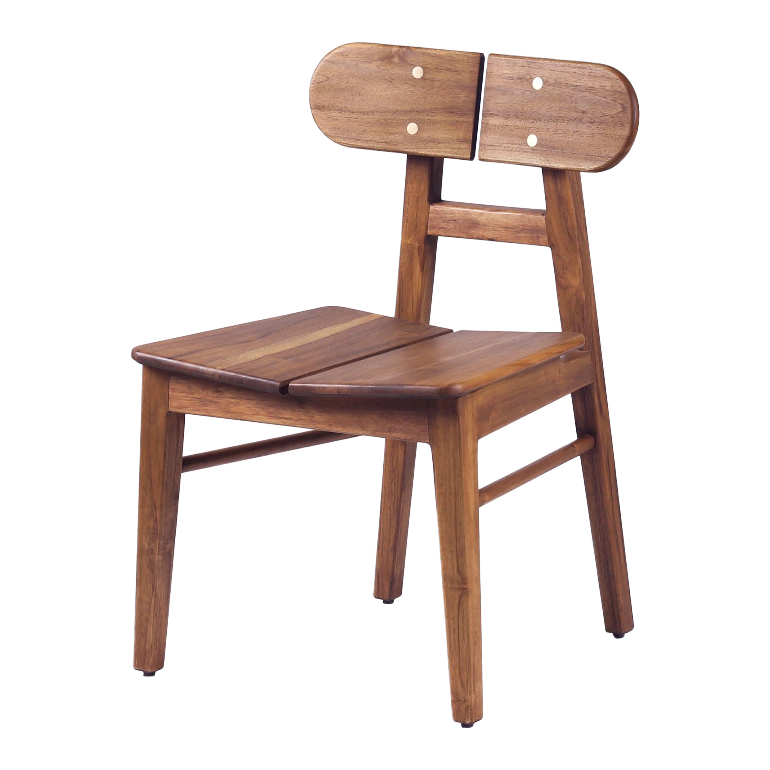 Solid Oak Handcrafted Butterfly Side/Desk/Dining chair with Wooden seat