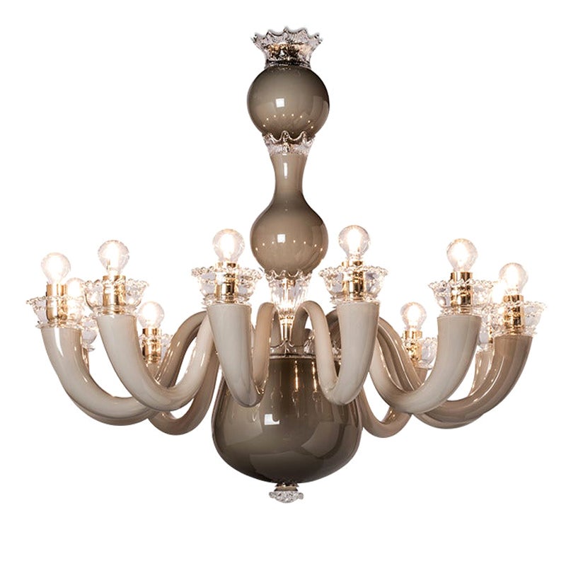 21st Century Gio Ponti 99.81 12-Light Chandeliers in Grey