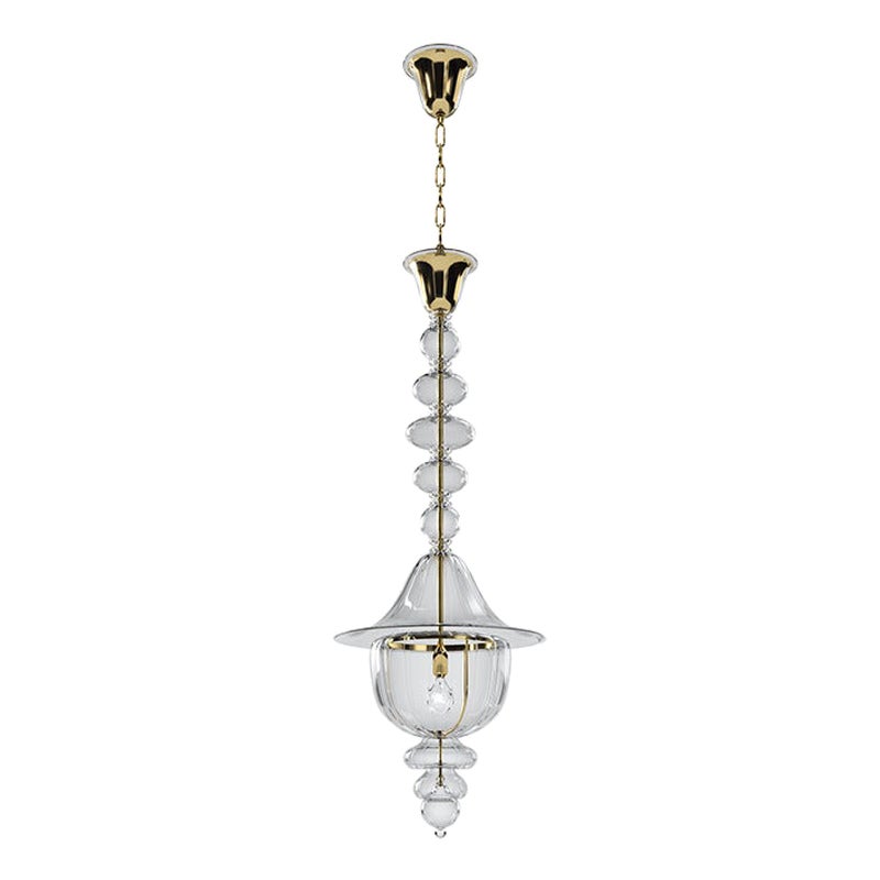 21st Century Doge Shape 1 Long Chandeliers in Crystal by Napoleone Martinuzzi For Sale