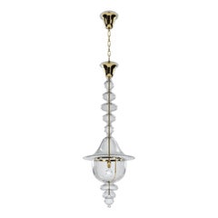Lustre long en forme de dme 1 du 21e sicle en cristal de Napoleone Martinuzzi