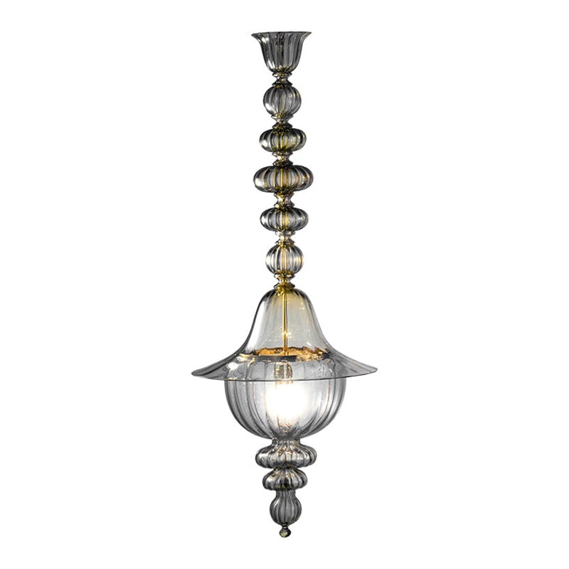 21st Century Doge Shape 1 Long Chandeliers in Grey by Napoleone Martinuzzi For Sale
