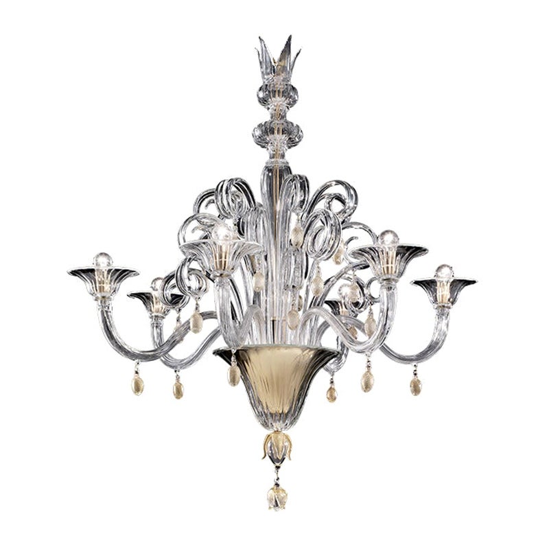 21st Century Vittoriale 6-Light Chandeliers in Crystal by Venini