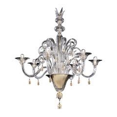 21e siècle Lustres Vittoriale à 12 lumières en cristal par Venini