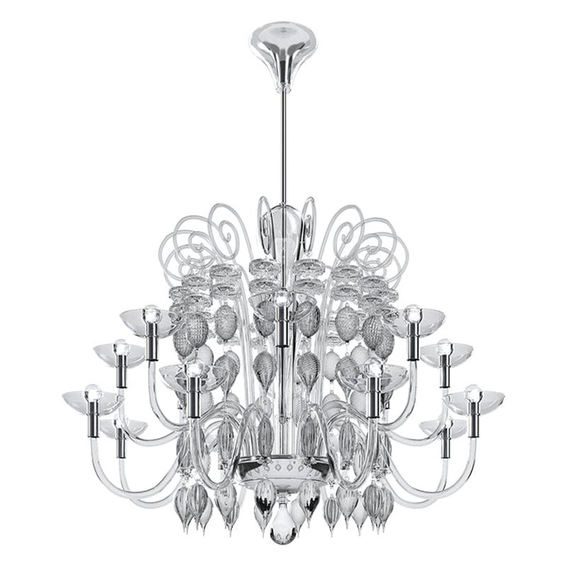 21st Century Carlo Scarpa 99.37 16-Light Chandeliers in Crystal